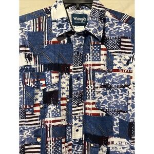 Wrangler Men's Western Pearl Snap Shirt With Great Design Size‎ Med